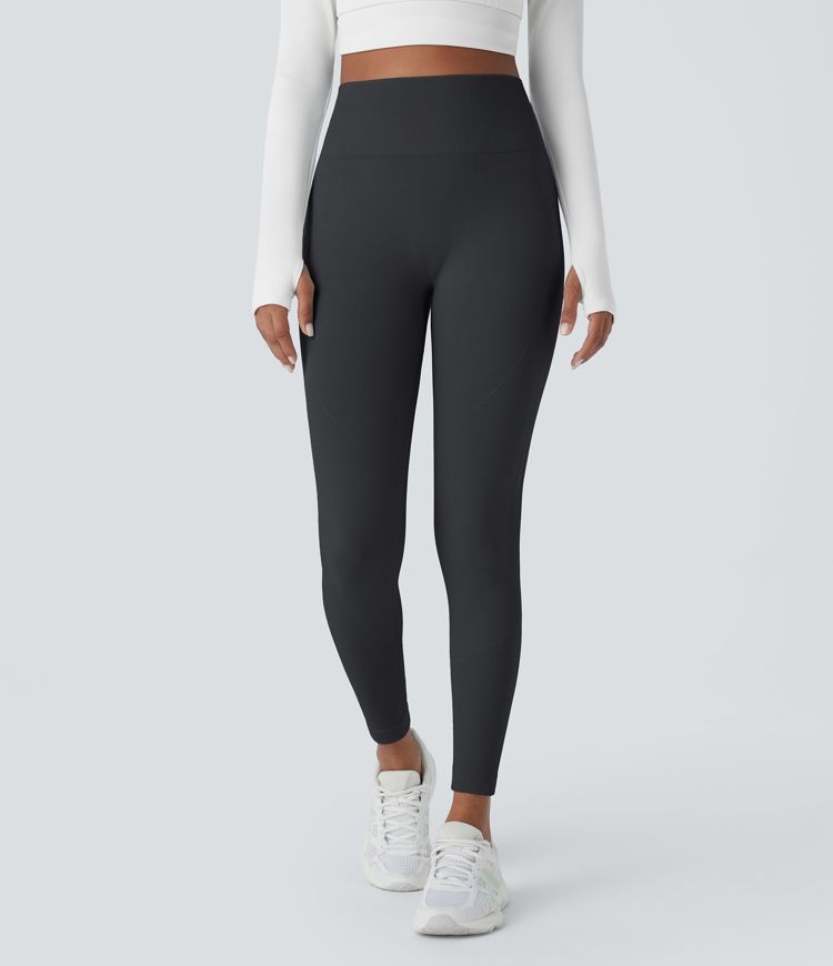 Nahtlose Flow High-Waist-Yoga-Leggings mit Bauchkontrolle und Po-Lift, 7/8-Länge