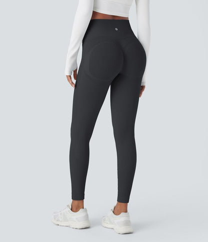 Nahtlose Flow High-Waist-Yoga-Leggings mit Bauchkontrolle und Po-Lift, 7/8-Länge