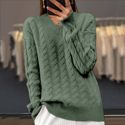 Grace | Klassischer Zopfmuster-Strickpullover