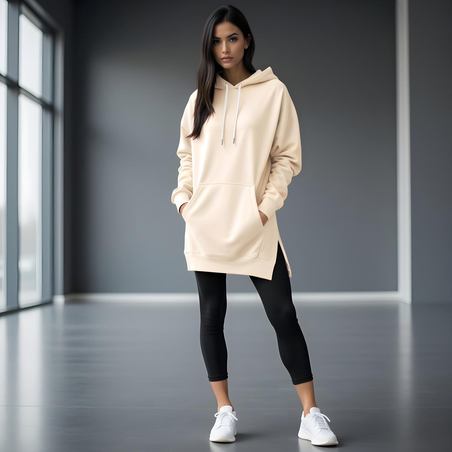 Übergroßes Hoodie-Kleid