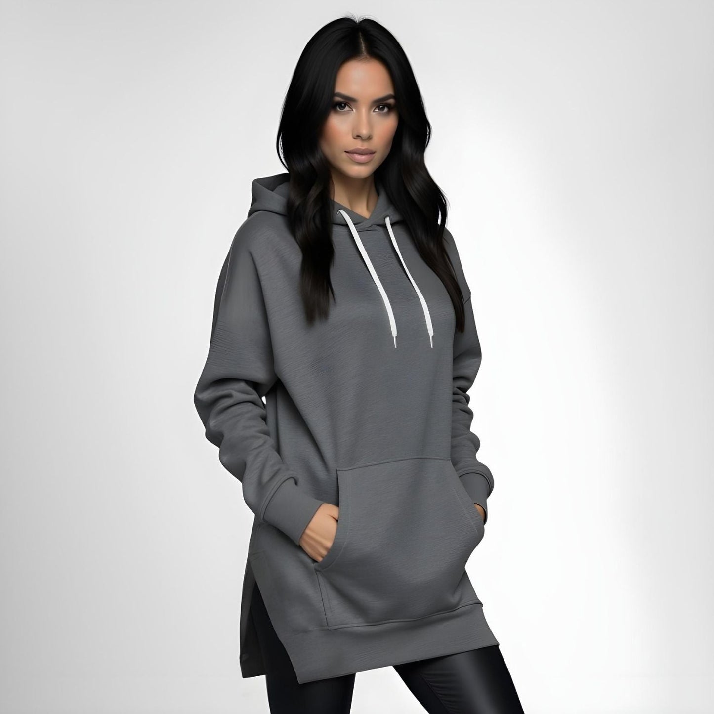 Übergroßes Hoodie-Kleid